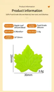 Detail specifications of leaf silicone bead with food-grade material and dimensions