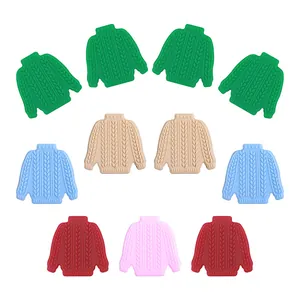 Perline Sciolte in Silicone Alimentare a Forma di Maglione Trama a Trecce DIY Catenella Ciuccio Accessori Dentizione Neonati Gioielli