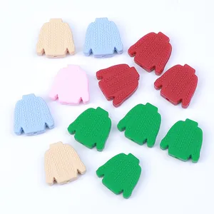 Perle in silicone a forma di maglione con trama a maglia per catenelle portaciuccio