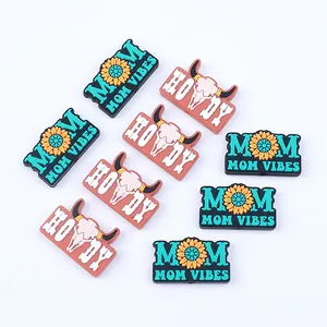 9-piece set of Western cowboy silicone beads for pacifier chains and shoe accessories