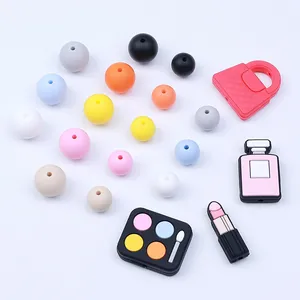 Set di perline in silicone e ciondoli moda per catenelle portaciuccio fai-da-te
