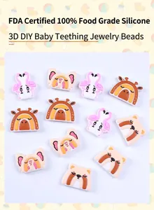 Detail van siliconen kralen voor baby-bijtring accessoires van voedselveilig materiaal