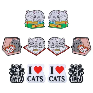 Cartoon Cat Food Grade Silicone Focal Beads Cute Animal Teether Beads For DIY Baby Nursing Necklace Keychain Making Accessories