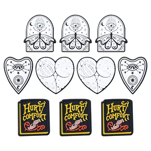 Cuentas de Silicona Góticas Místicas para Joyería DIY Bolígrafos Diseños de Planchette Corazón Ojo Polilla Libro Grado Alimenticio