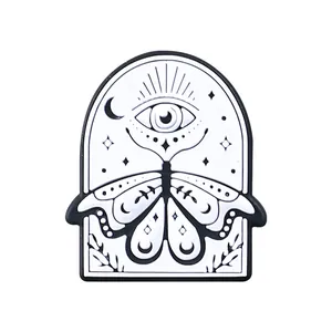 Amuletos para zapatos de PVC estilo gótico con diseños místicos de ojos y polillas