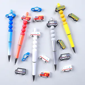 Cartoon Silicone Vehicle Loose Beads Food Grade DIY Jewelry Accessories Car Shape Silicone Beads For Pen Making Jewelry Crafts