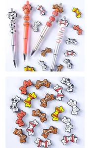 Détails de stylos à perles DIY et accessoires nœuds avec motifs football, basket et baseball