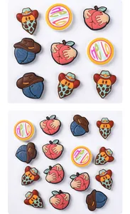 Détails de perles en silicone style denim et breloques pêche pour accessoires DIY