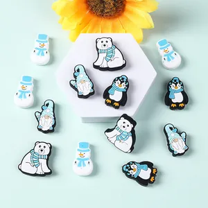 Winter Polar Thema PVC Schuhanhänger Set mit Schneemann Eisbär und Pinguin