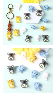 Kit de perles en silicone DIY avec pendentifs éléphant et koala et accessoires de porte-clés