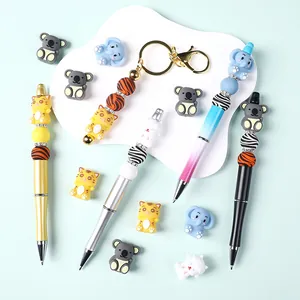 Perles en Silicone Tridimensionnelles Dessin Animé Qualité Alimentaire Sans BPA Bricolage Perles pour Stylos