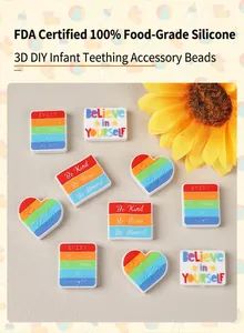 Dettaglio di perline in silicone arcobaleno alimentare certificate FDA per gioielli fai da te