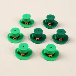 7er-Set grüne St. Patrick's Day Silikon-Hut-Charms mit Kleeblatt für Schuh-Dekoration