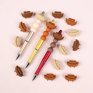 Creative 3D Noah's Ark bead pen set with colorful ship-shaped silicone beads and metal pens