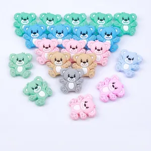 Cartoon Animal Silicone Beads Bear Unicorn Panda For Baby Teether DIY Pacifier Chain Making Food Grade Silicone Beads