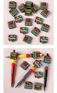 Ciondoli Bingo colorati in PVC per decorare penne con perline e accessori DIY