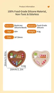 Spécifications du produit et dimensions pour perle en silicone en forme d'étagère