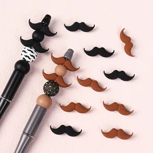 DIY-Perlenkugelschreiber-Set mit Silikonperlen im Schnurrbart- und Leopard-Design