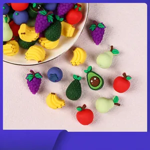 3D Fruit Silicone Beads For Jewelry Making DIY Beaded Pens BPA Free Scented Silicone Spacers Cute Cartoon Food Beads