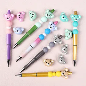 3D koala silicone beads and colorful beaded pens for creative DIY jewelry and crafting