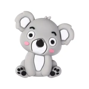 3D cute koala silicone beads for DIY keychain making and hole shoe decoration