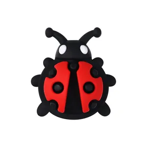 3D ladybug silicone bead accessory for DIY jewelry and shoe charm decoration