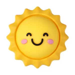 Cute 3D yellow sun silicone beads for DIY jewelry making and bracelet accessories