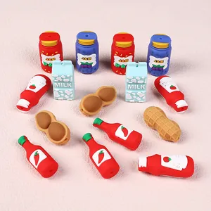 Perline in silicone 3D a forma di cibo per gioielli fai-da-te con latte e marmellata