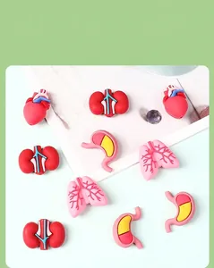 Macro detail of 3D silicone beads in anatomical organ shapes for creative DIY accessory projects