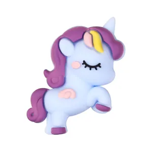 Simpatiche perline di unicorno 3D in silicone per gioielli fai-da-te e ciondoli cartoon
