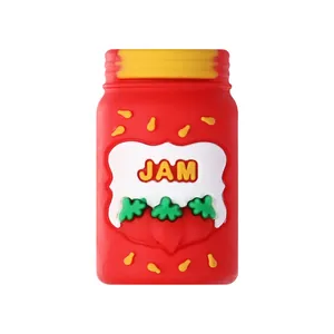 Perla in silicone 3D a forma di vasetto di marmellata per braccialetti fai da te