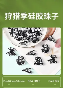 Detail of BPA-free food grade silicone hunting beads for DIY jewelry making and crafts