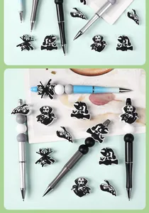DIY beaded pen set with hunting theme silicone focal beads featuring animal silhouettes