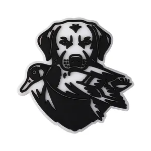 Hunting style silicone beads featuring a dog with duck design for DIY jewelry