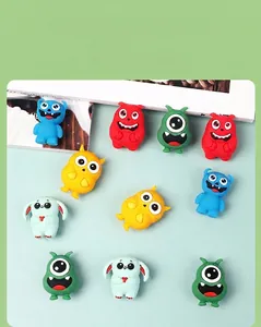 Nahaufnahme bunter 3D-Silikon-Monsterperlen für DIY-Stifte und Schmuckzubehör