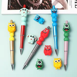 3D-Monster Silikon-Perlenstifte Set für Kinder mit verschiedenen Cartoon-Tier-Designs