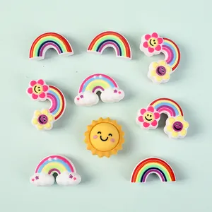 Cartoon Rainbow 3D Silicone Beads For DIY Jewelry Making Mobile Phone Chain Beaded Pen Decoration Cute Sun Cloud Beads Accessory
