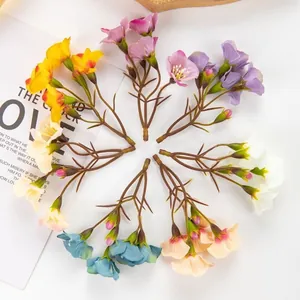 Set de ramos de flores artificiales en 8 colores para accesorios de pelo DIY