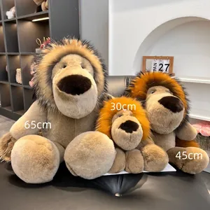 Detailed comparison of 30cm, 45cm and 65cm giant plush lion toys made of rabbit fur