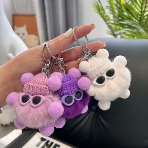 Detailed plush bears with sunglasses and knit hats in pink, purple, and white colors