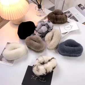 Large Plush Faux Fur Cloud Hair Claw Clip For Women Soft Non-slip Strong Hold Autumn Winter Hair Accessories Jaw Clip