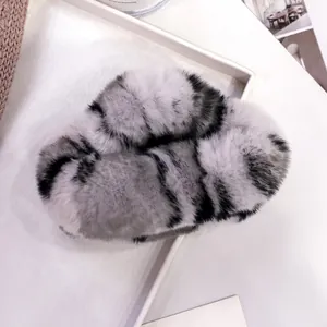 Oversized rabbit fur cloud hair claw in gray animal print pattern for elegant updos
