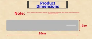 Size chart showing faux rabbit fur scarf dimensions with 90cm length and 12cm width