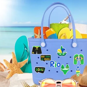 Brasilien Fußball Karneval PVC Taschenanhänger Für Strandtaschen Rio Weltmeisterschaft Thema Schuhanhänger Dekorative Pins Zubehör