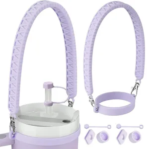 Portable Silicone Cup Handle Straw Cover Dust Cap Leak Stopper Spill Proof Accessory For Stanley 40oz Cup Outdoor Travel