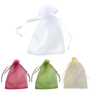 Fine mesh drawstring garden protection bags for fruit and insect pest control
