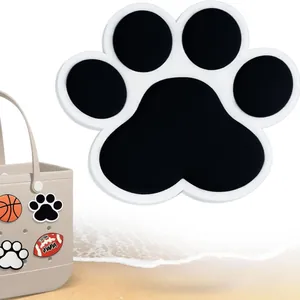 Breloque patte de chat chien pour sac de plage Bogg Bag accessoire en PVC noir et blanc