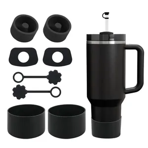 Bicchiere Termico Sottovuoto Con Manico Coperchio Cannuccia Tazza da Caffè da Viaggio in Acciaio Inox Set Accessori in Silicone