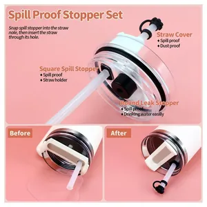 Set antigoccia in silicone per tazze termiche con copri cannuccia e tappi ermetici
