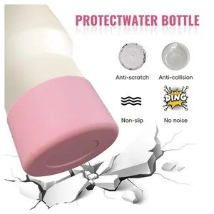 Roze siliconen beschermhoes voor 30oz en 40oz bekers met antislipstructuur